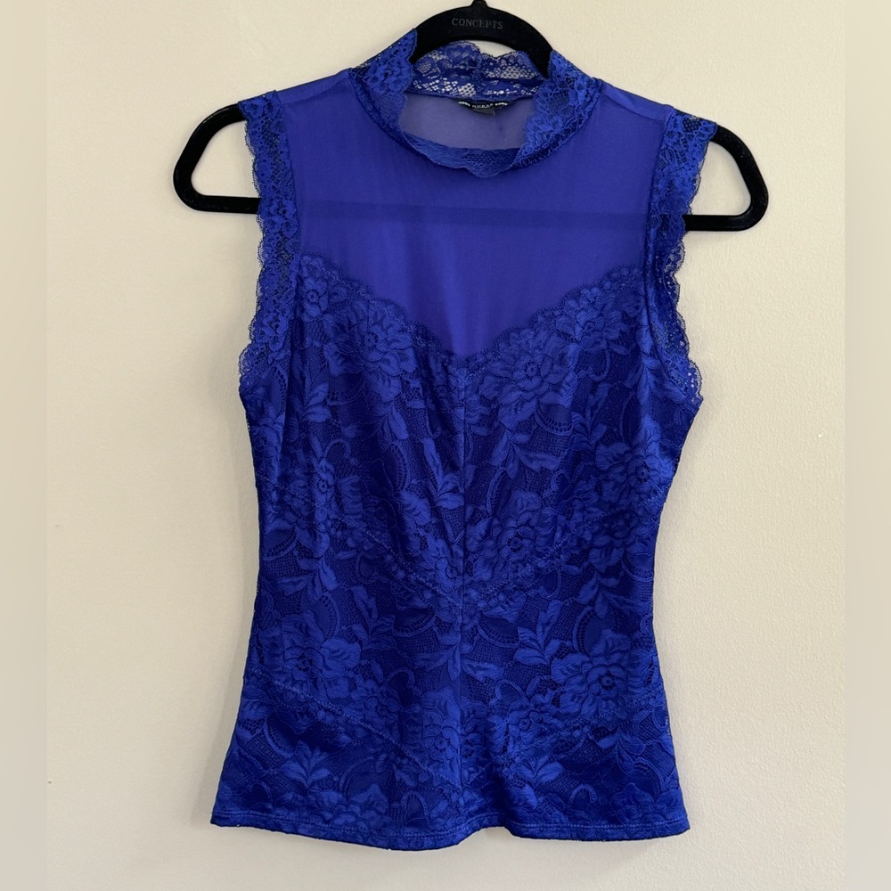 Guess Mesh and Lace Sleeveless Top